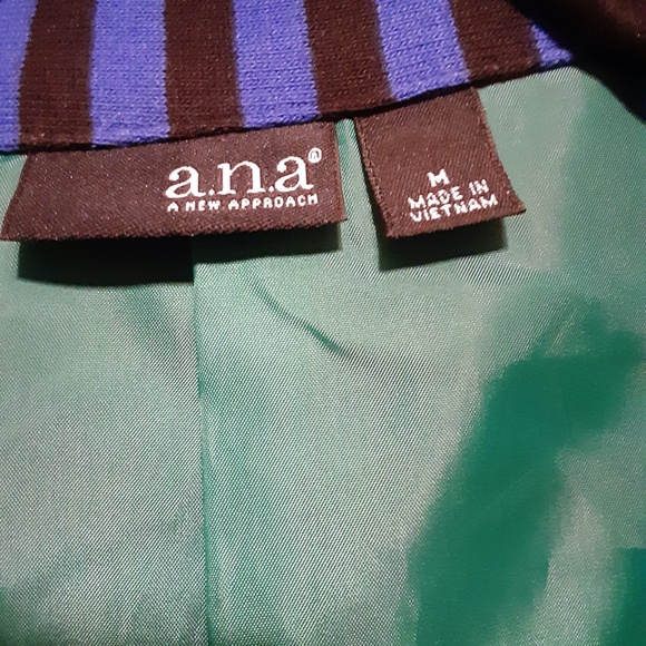 a.n.a. Royal Blue & Black Striped Lined Jacket - Picture 3 of 4